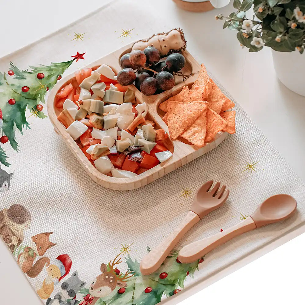 Tischset Kinder personalisiert Weihnachtsmotiv - Waldtiere