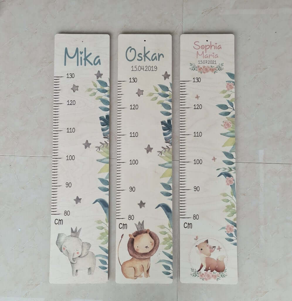personalized lion height chart with custom name