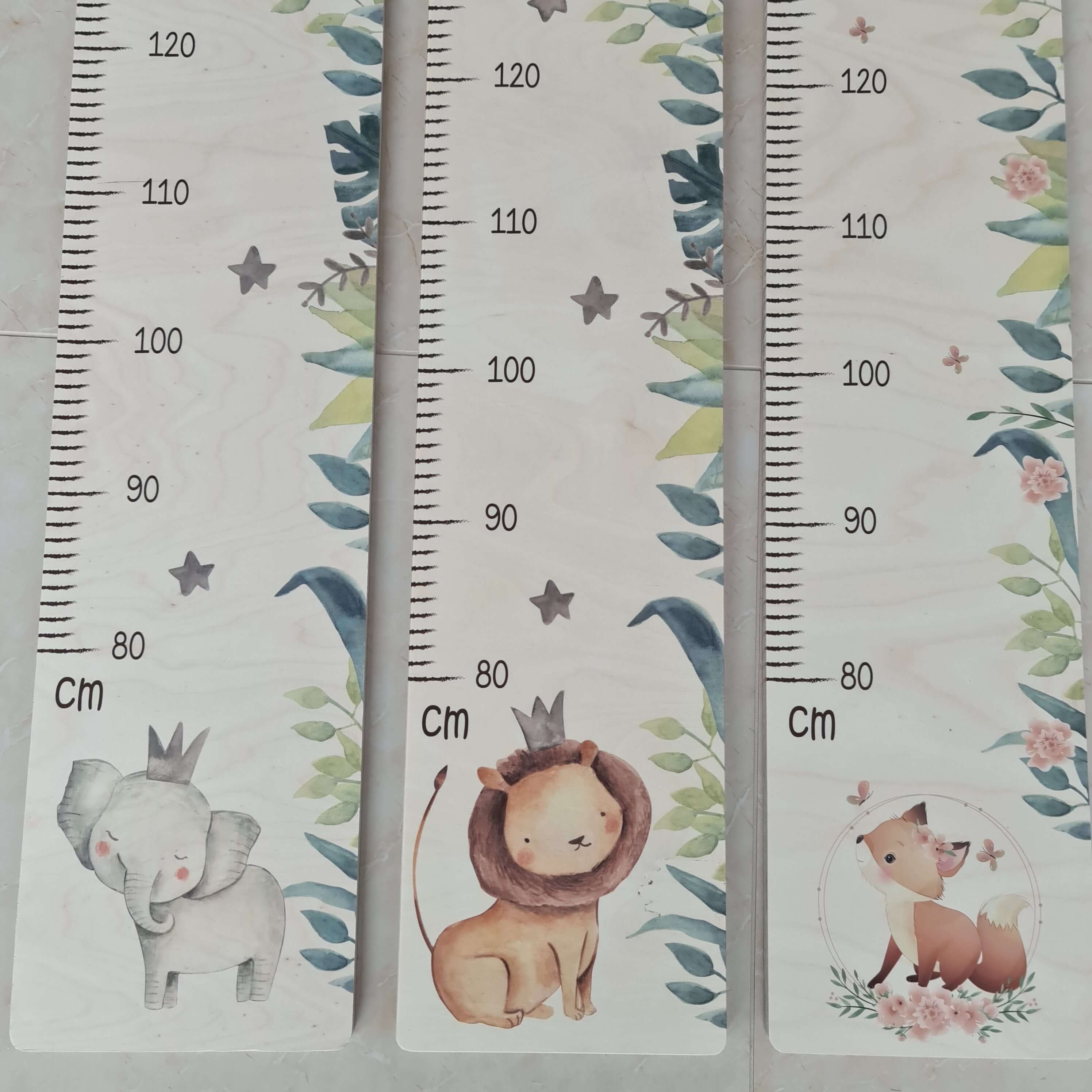 engraved height chart with lion and custom name