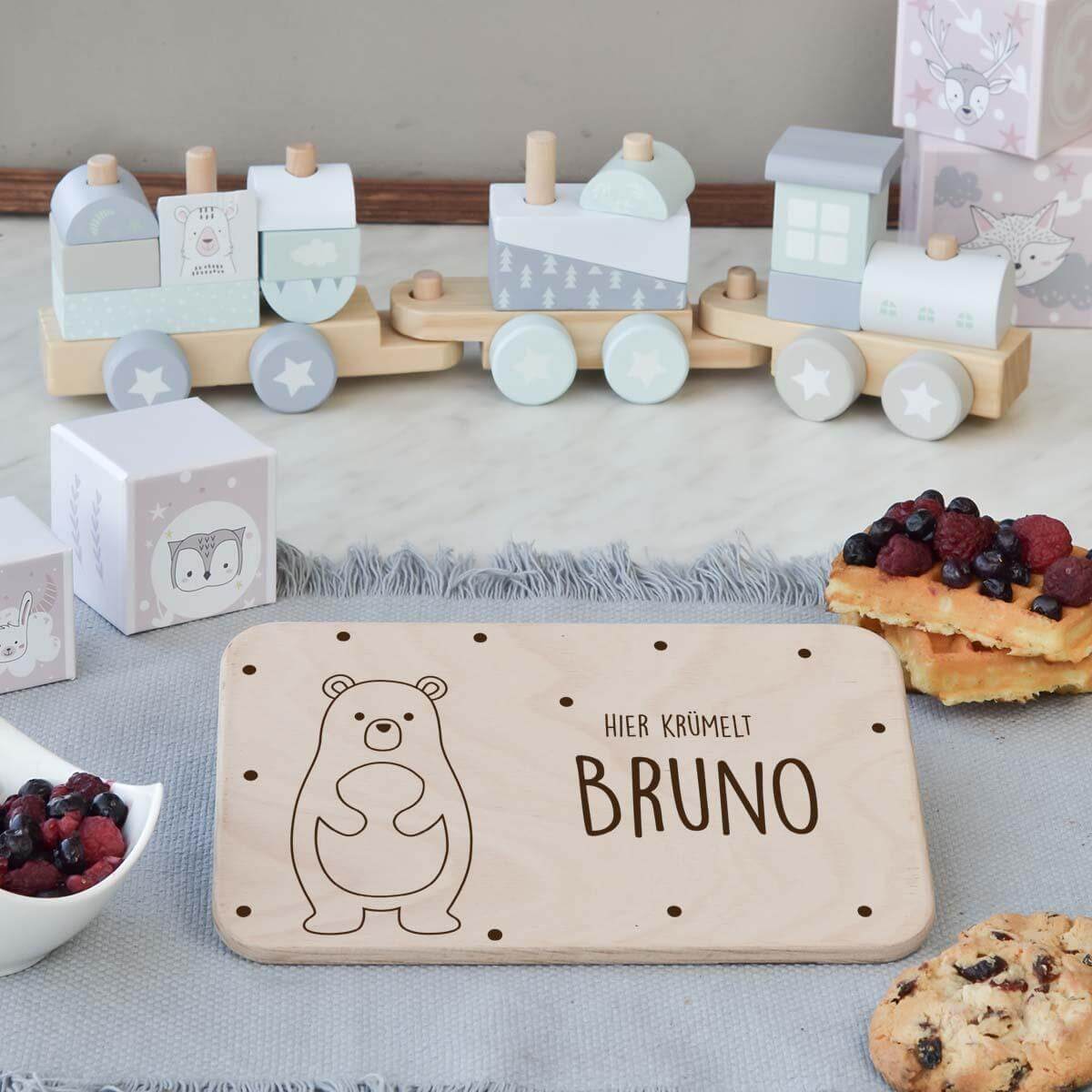 high-quality personalized bear breakfast board