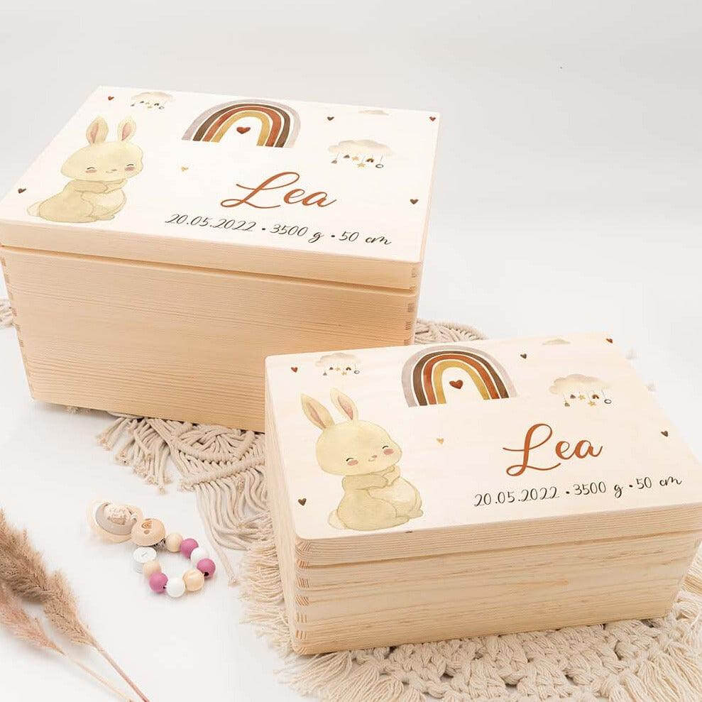 close-up of memory box with hase boho motif