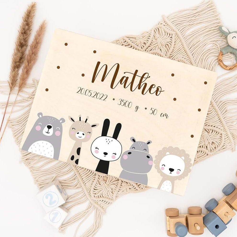 personalized memory box with boho rabbit design