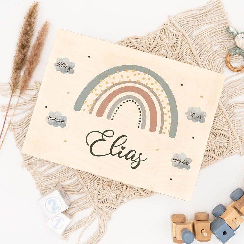 personalized memory box with rabbit design