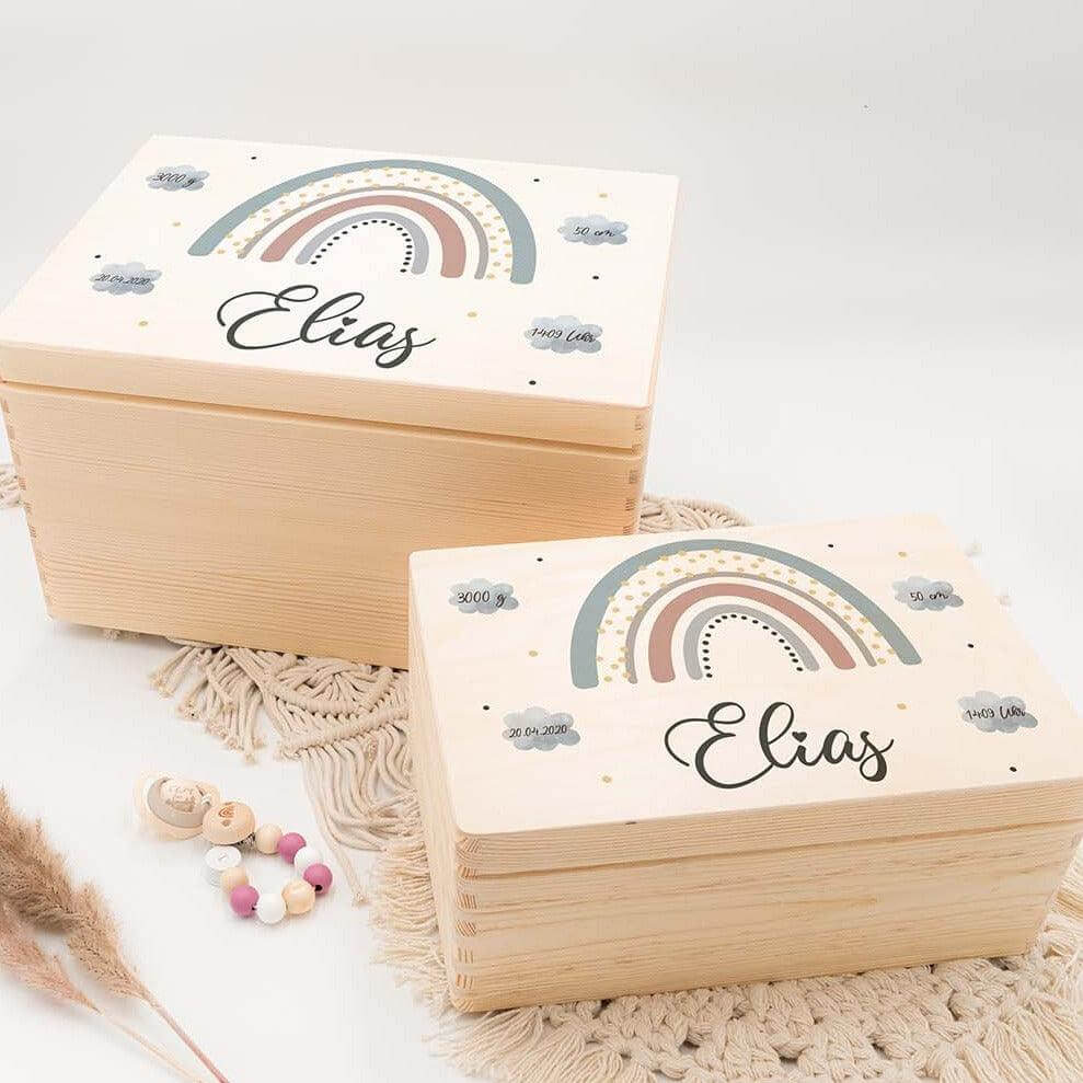 close-up of memory box with hase motif