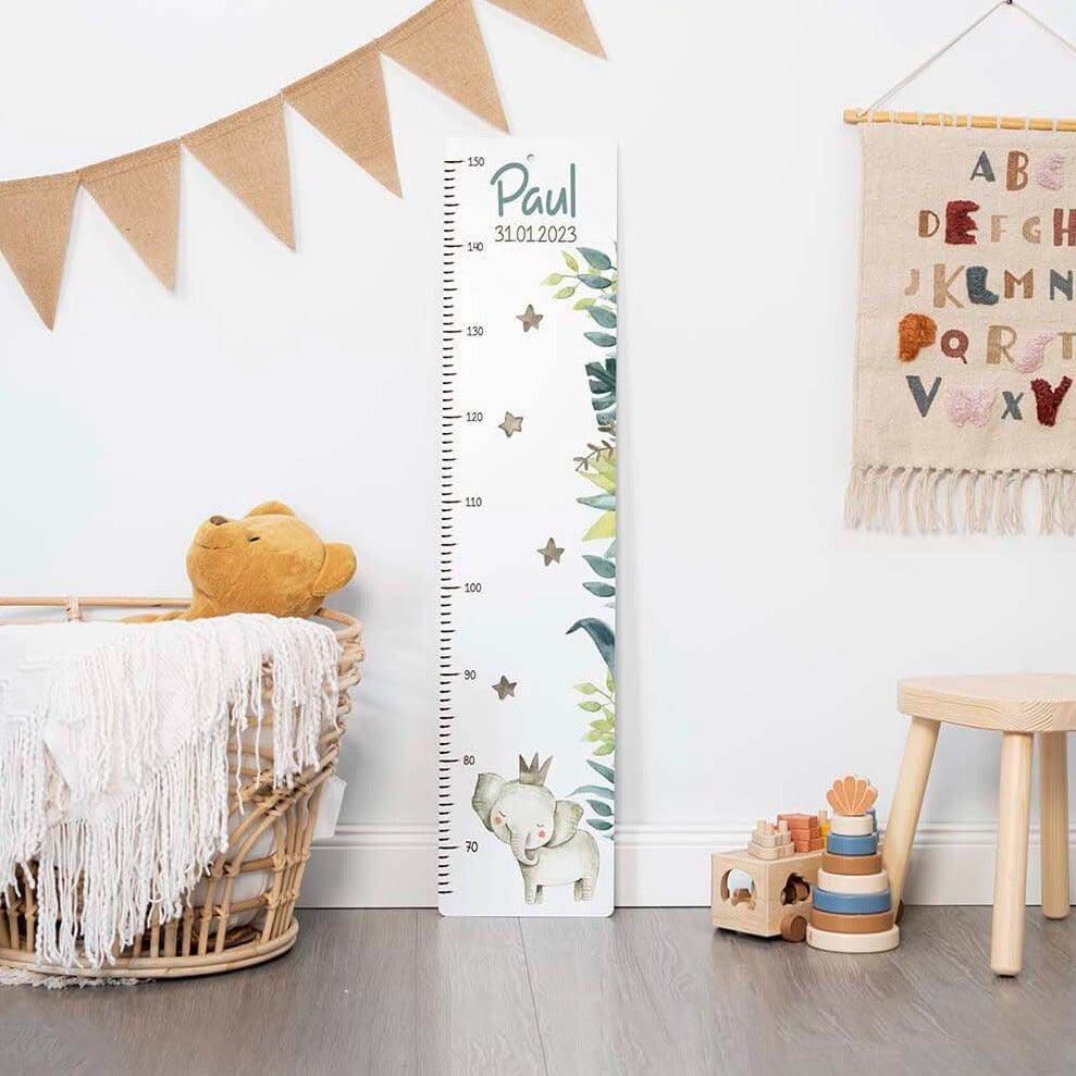 engraved height chart with elephant and custom name