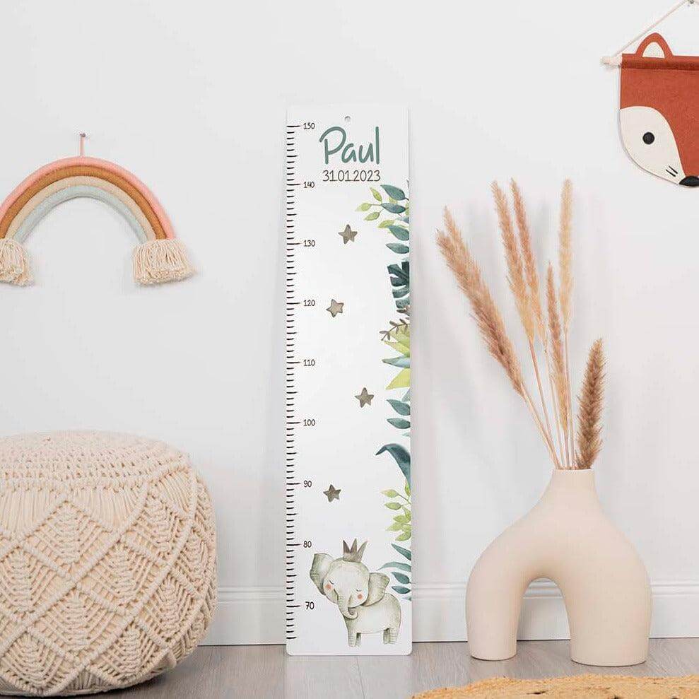 high-quality personalized elephant height chart for kids