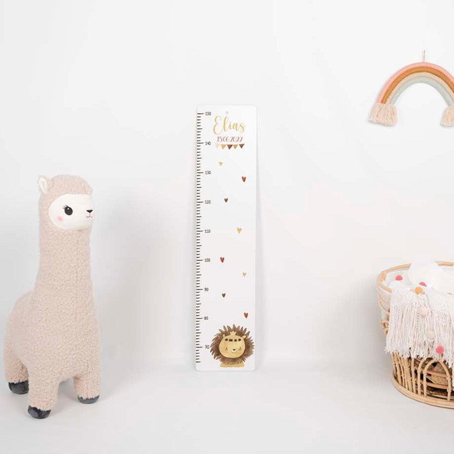close-up of personalized height chart with custom design
