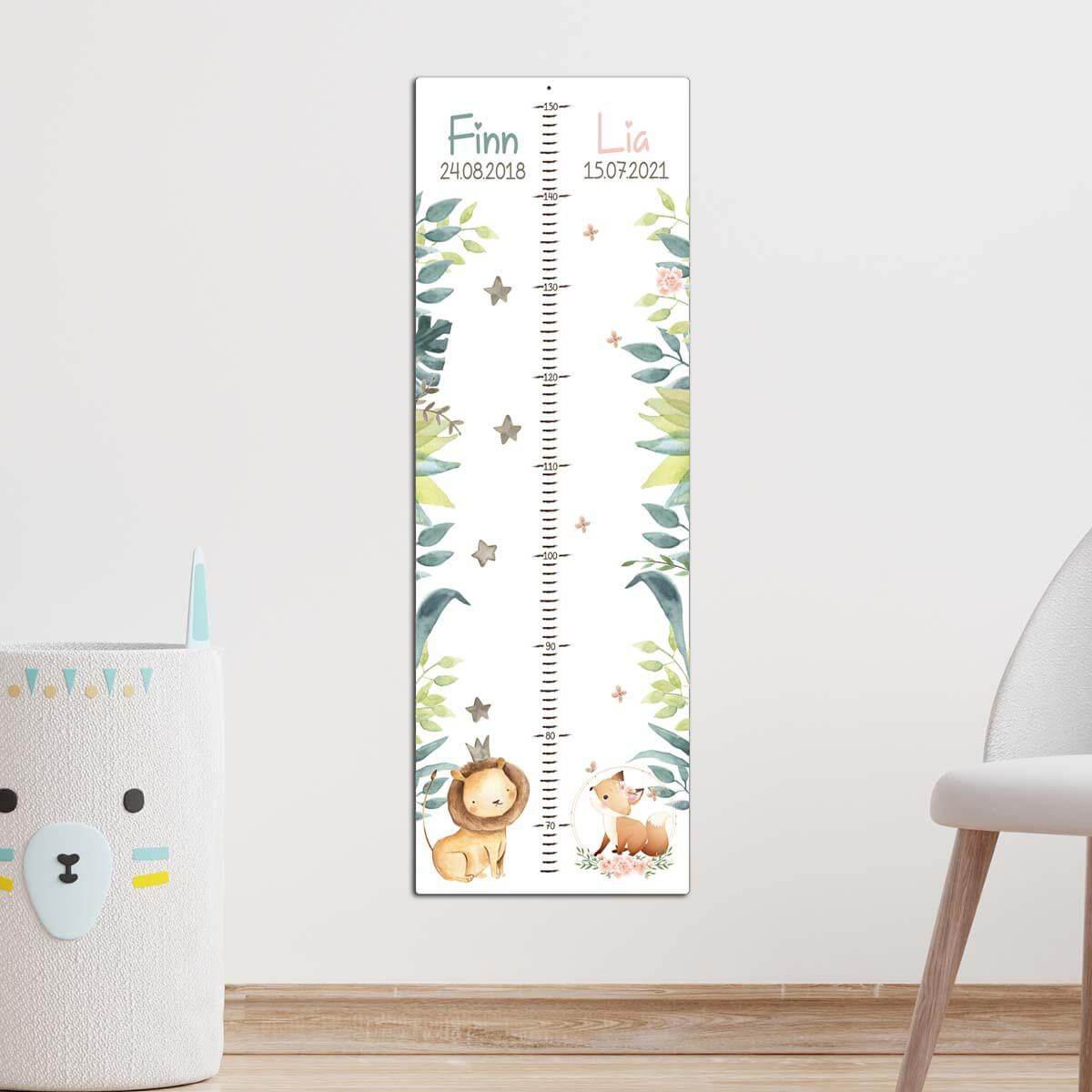 personalized sibling height chart with custom names
