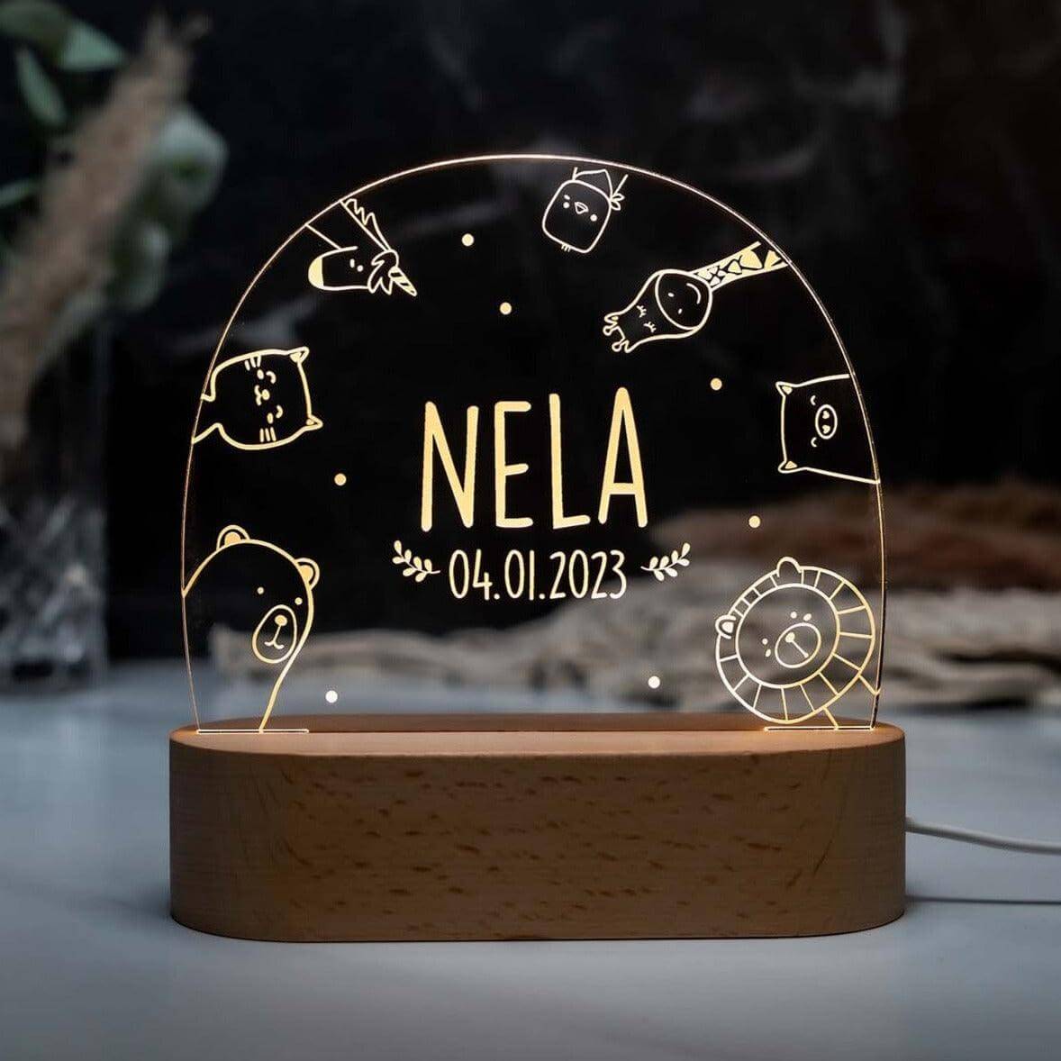 Personalisierte Nachtlampe Animals - Kidsmood.de