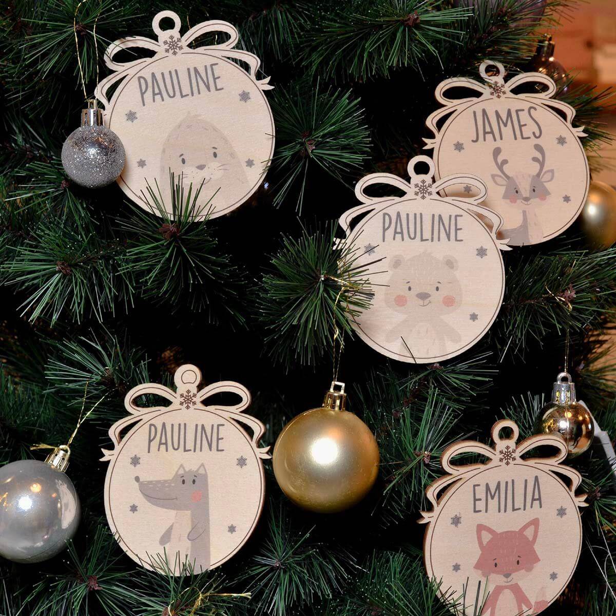 close-up of Christmas ornament with bär motif
